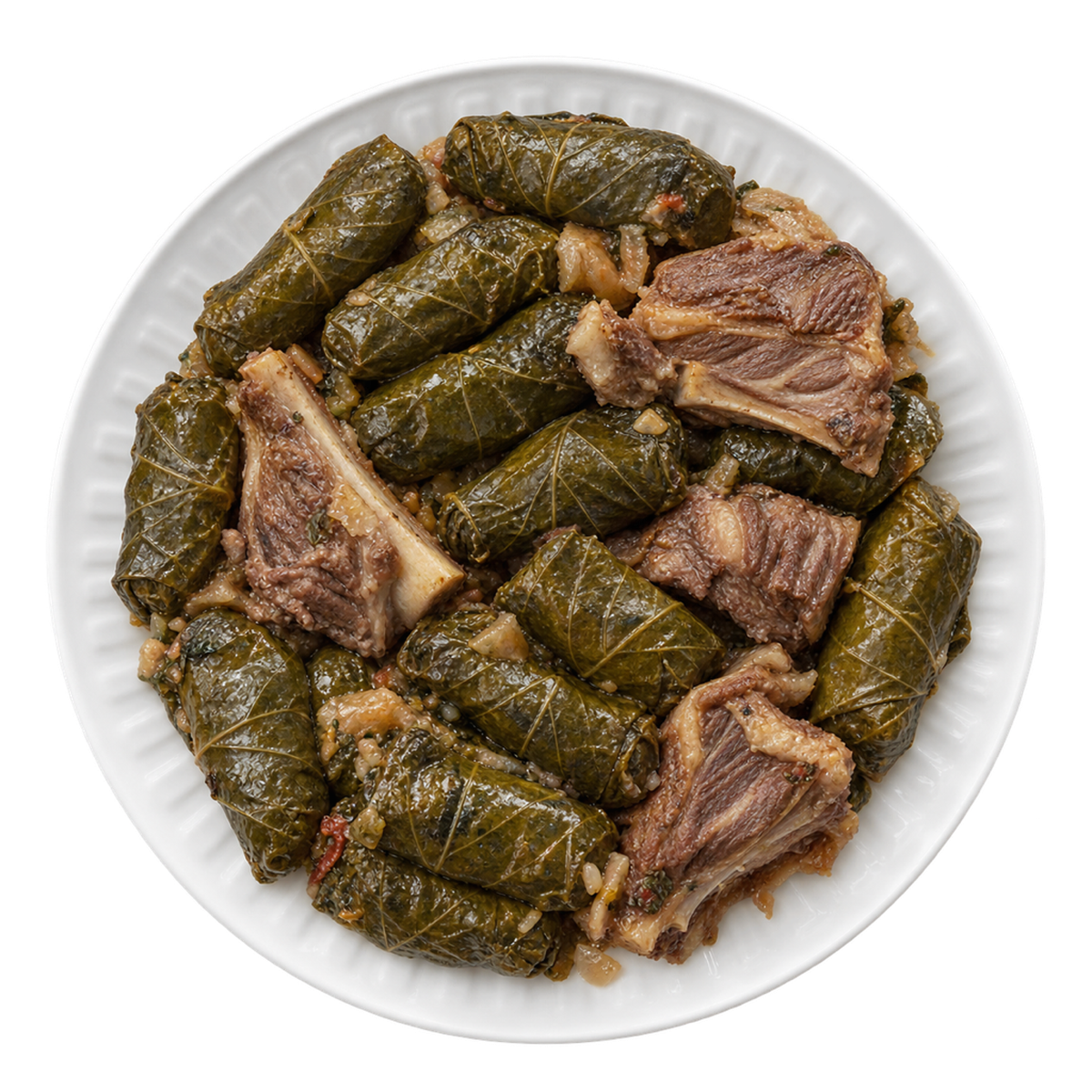 Feuilles de vigne farcies et poitrine d'agneau